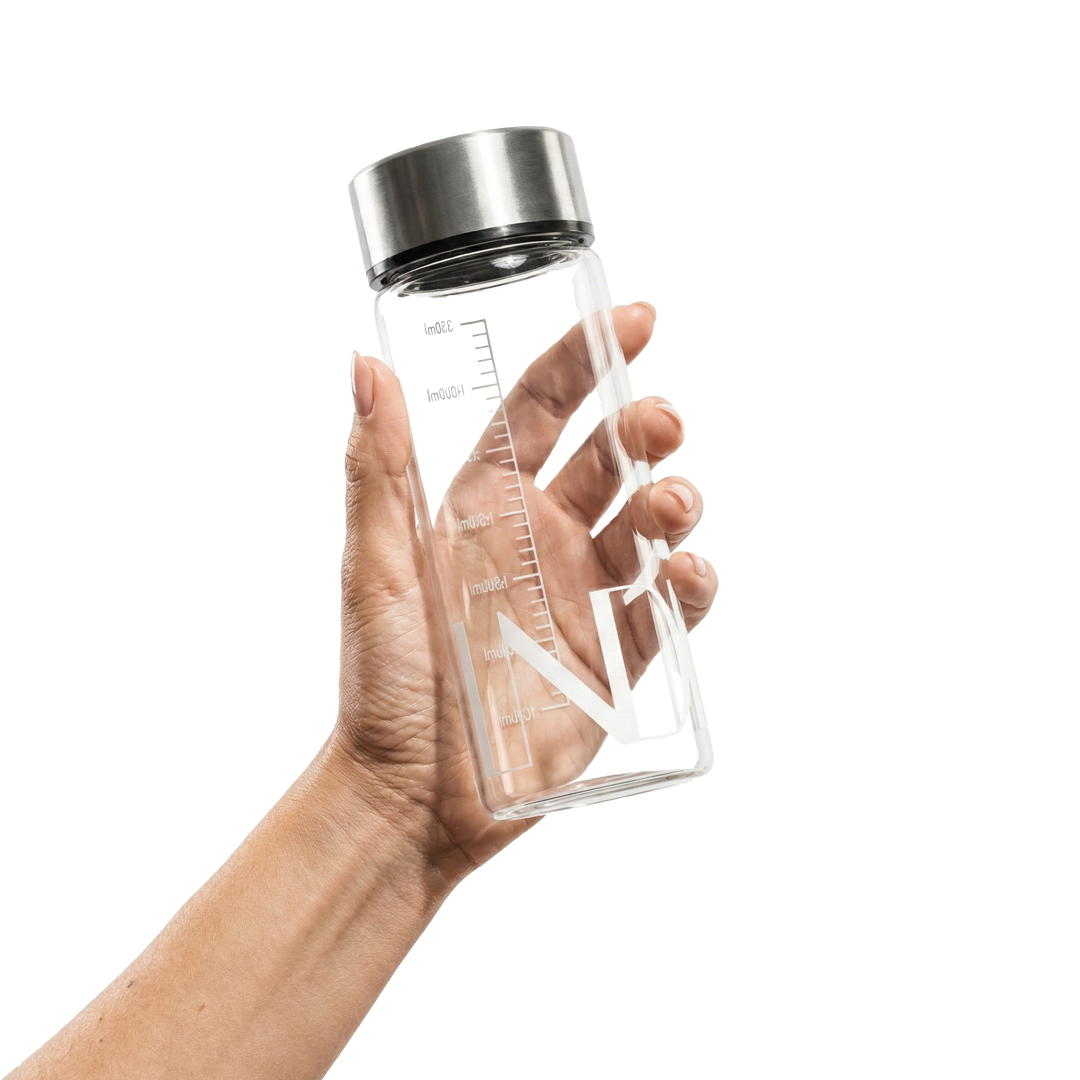 LNDA Glass shaker bottle