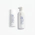 Two white skincare bottles from INA+ LAB on a clean white background with soft shadows. On the left is a cylindrical bottle labeled Daily Exfoliating Lotion 10% with a white pump dispenser bottle standing next to it.